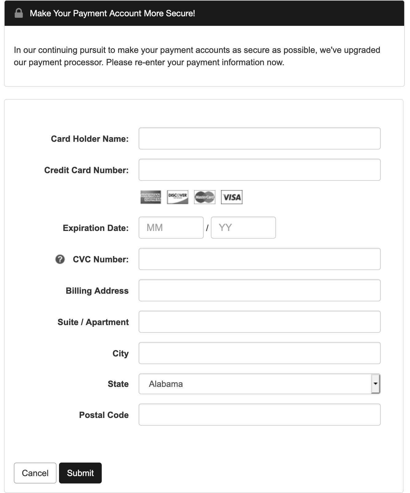 Chase Payment Gateway for Green Filing Fees