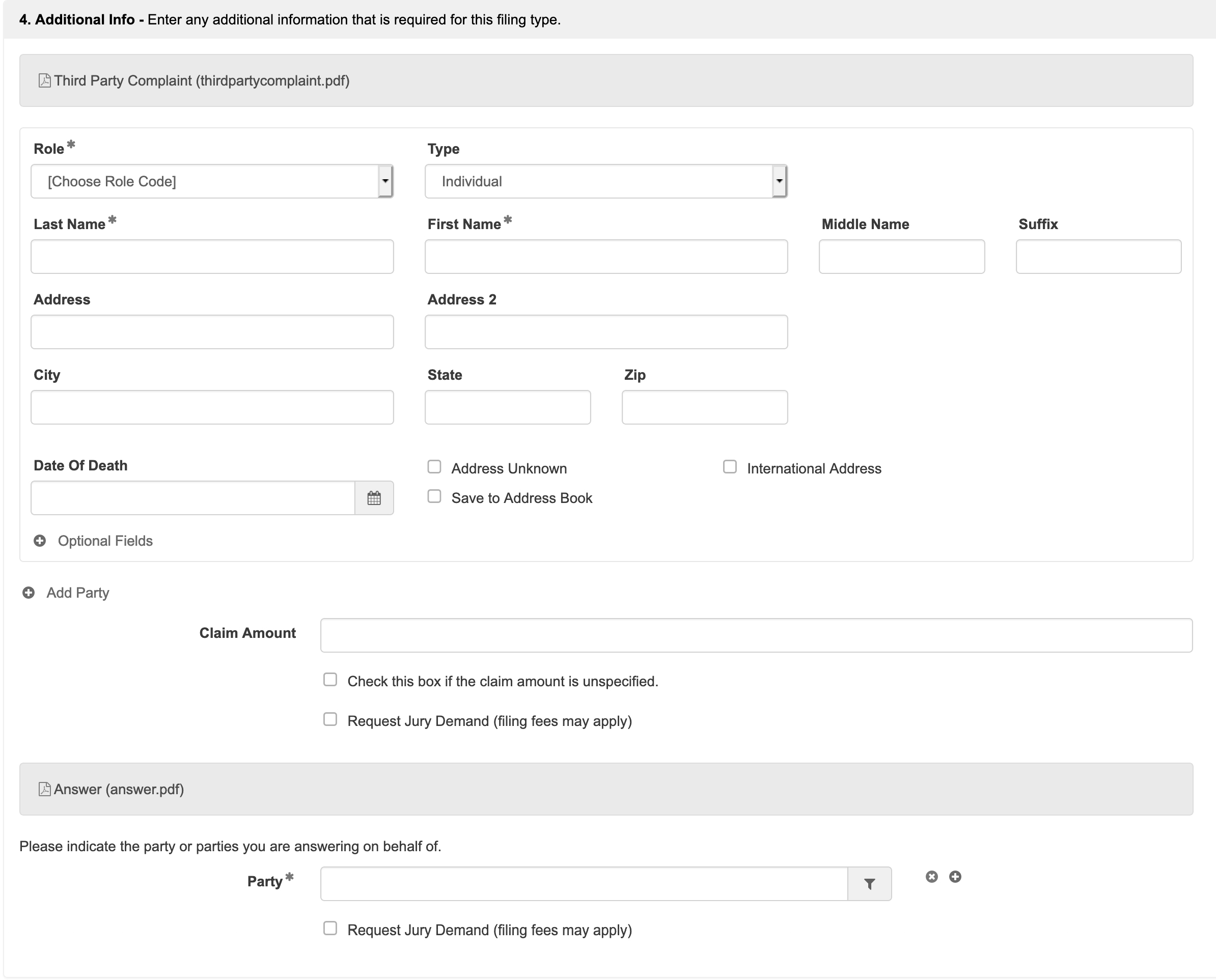 File An Answer With Third Party Complaint Counterclaim Or Crossclaim 