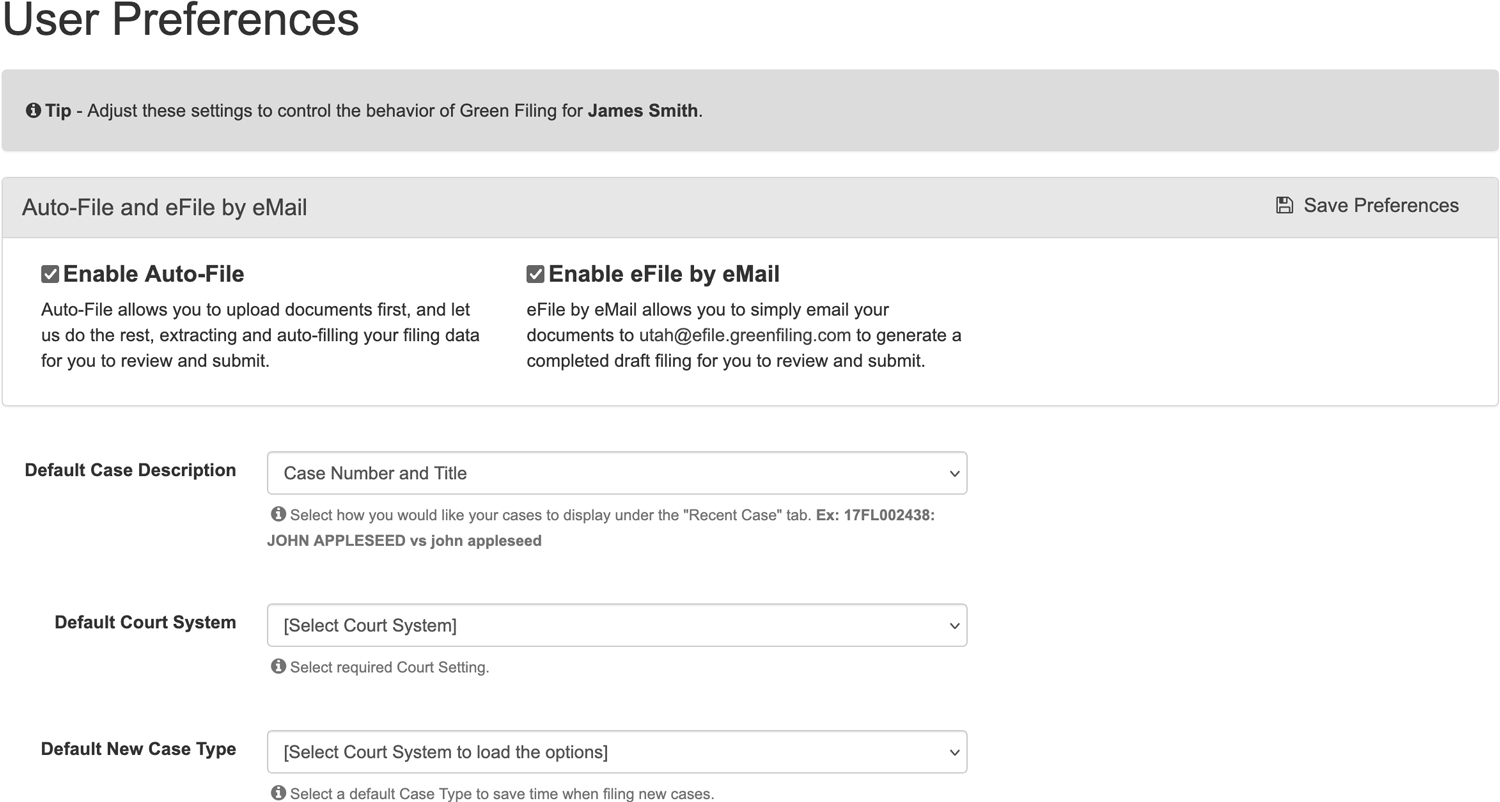 Enable Auto-File and efile by email