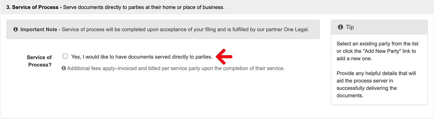 Request Service of Process