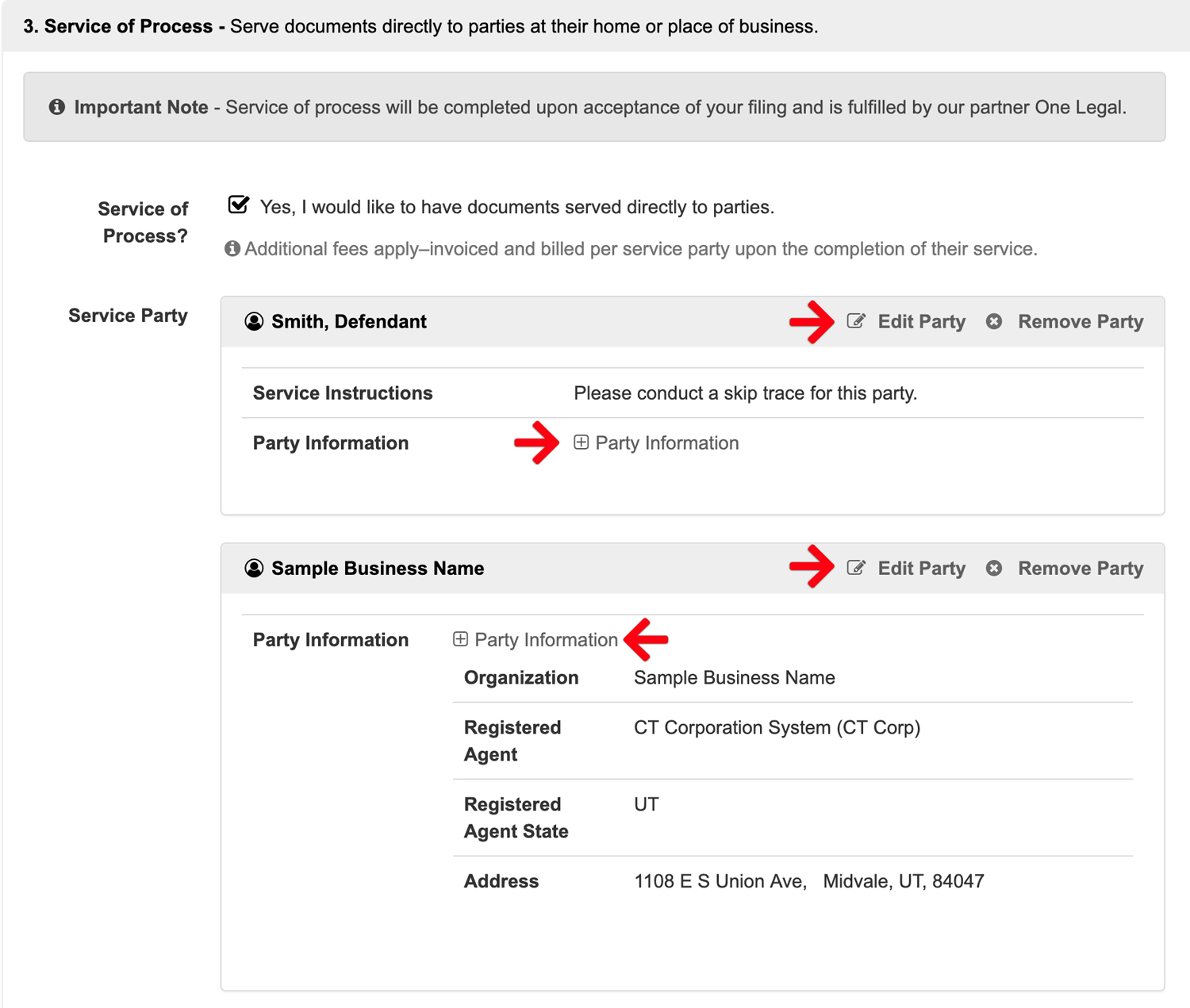 Review Party Information